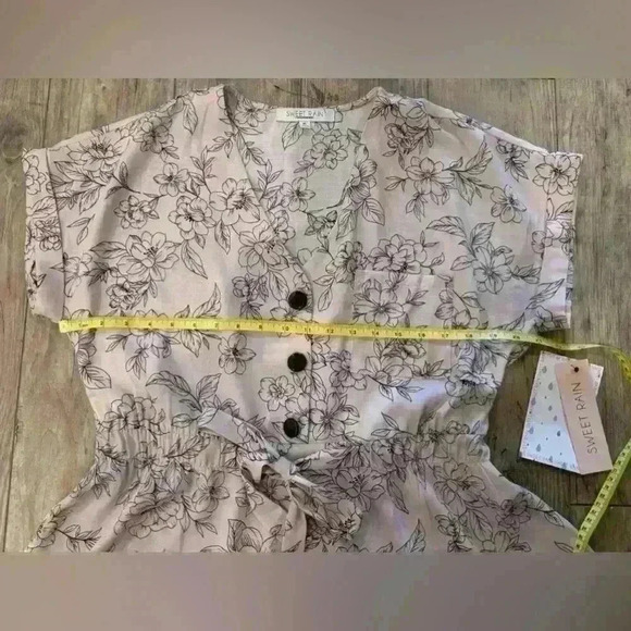 NEW Sweet Rain Young Contemporary XL floral pink button & tie blouse - Picture 3 of 5